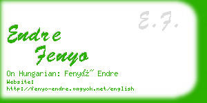 endre fenyo business card